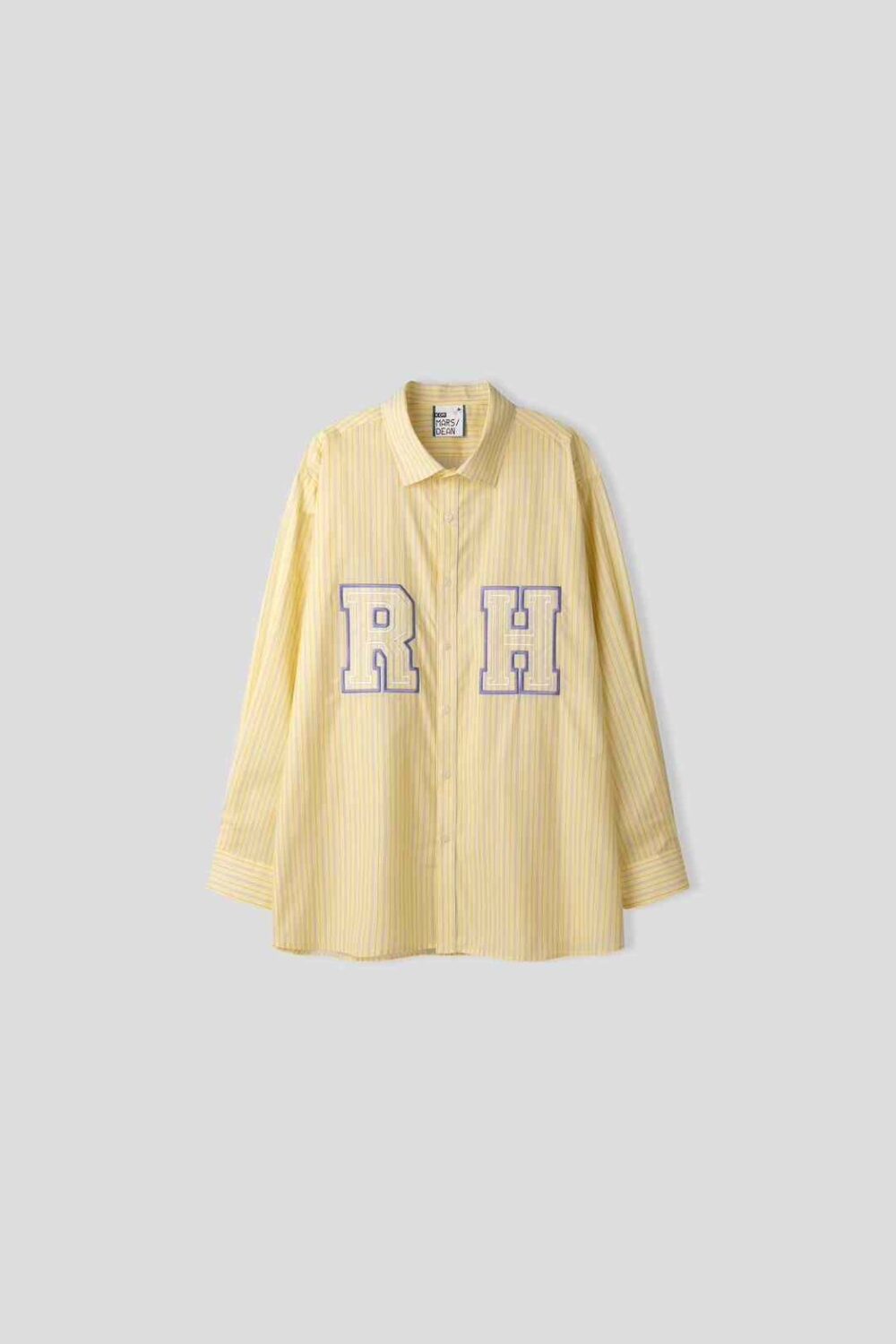 撞色刺繡條紋襯衫