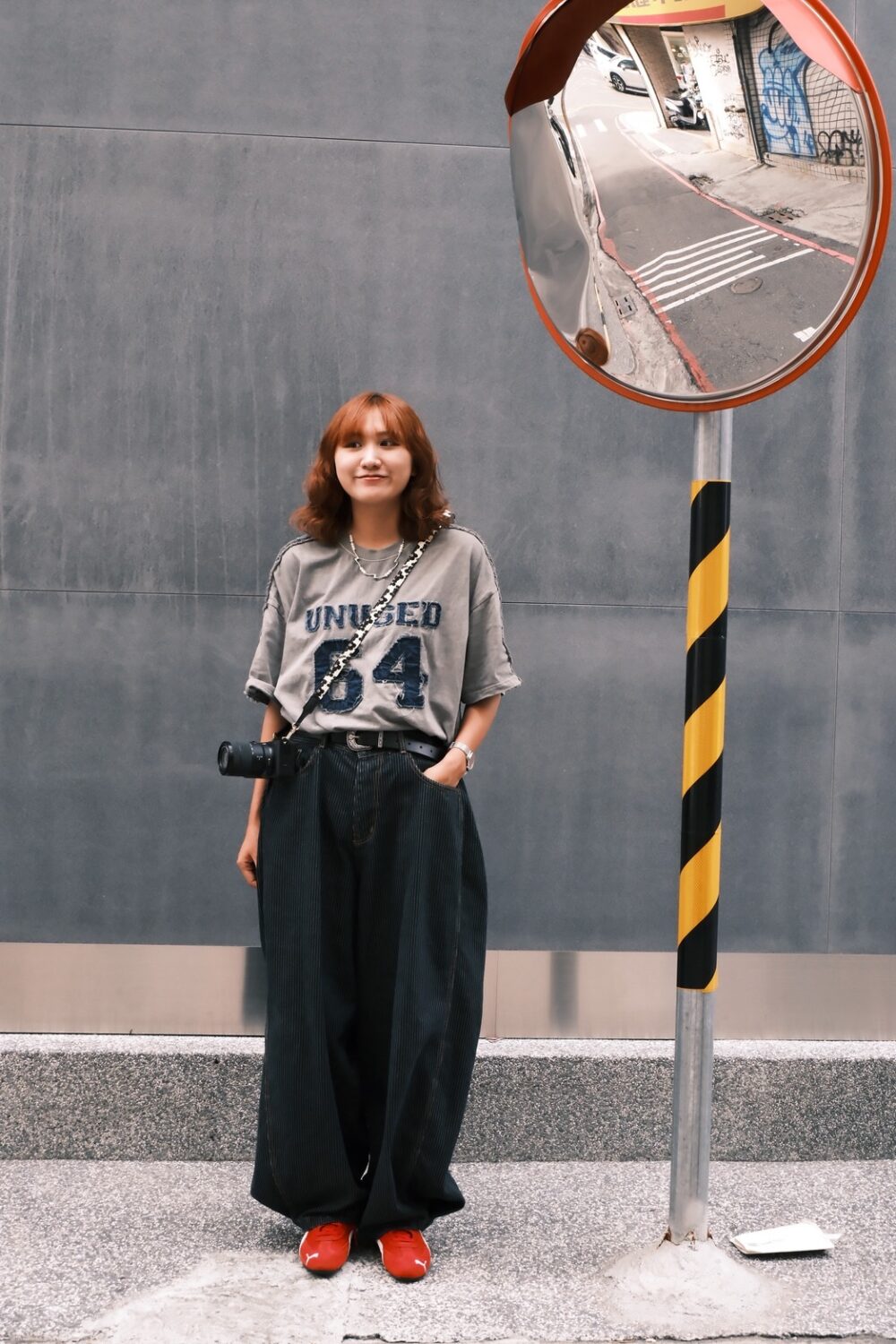 條紋牛仔氣球褲