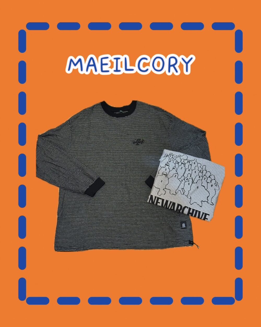 背大圖條紋長TEE