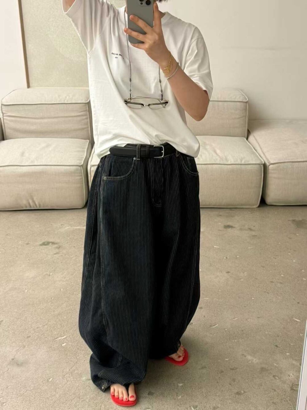 原色條紋氣球褲
