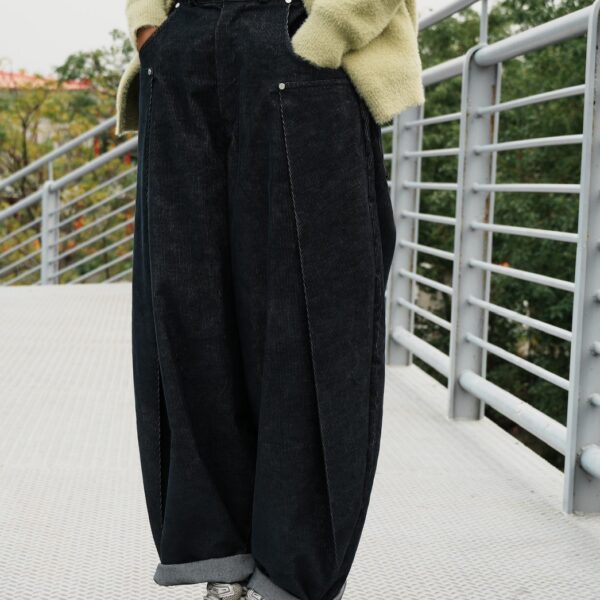 燈芯絨打摺氣球褲