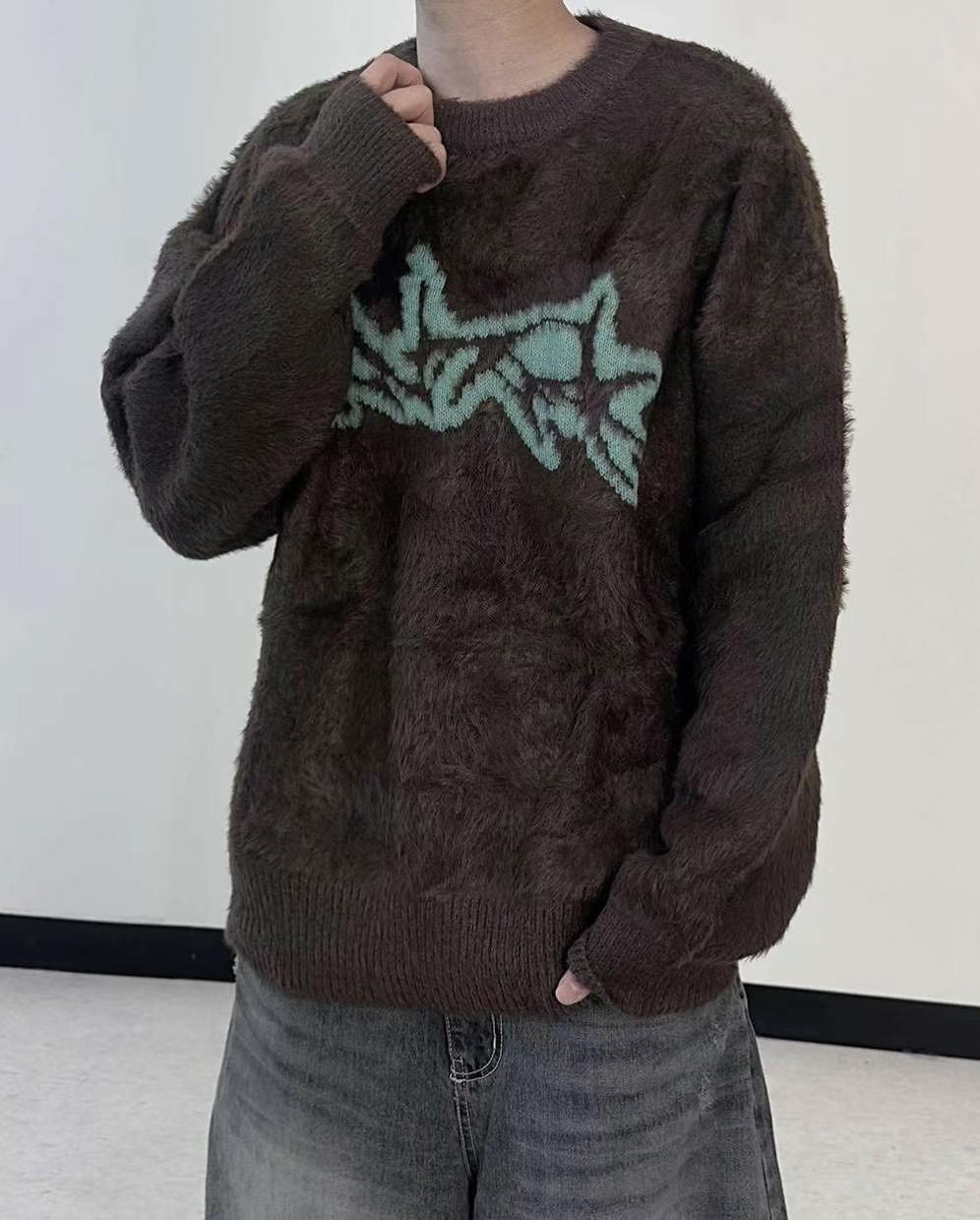 個性馬海毛毛衣