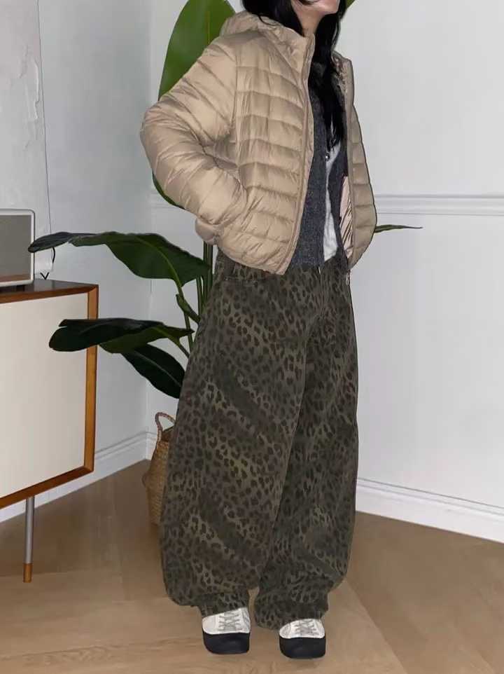 豹紋繭型褲