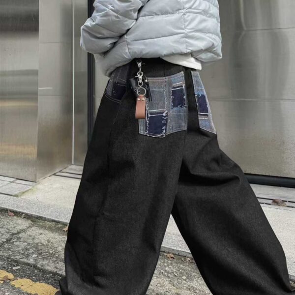 S__71811089_0 格紋口袋拼接牛仔褲