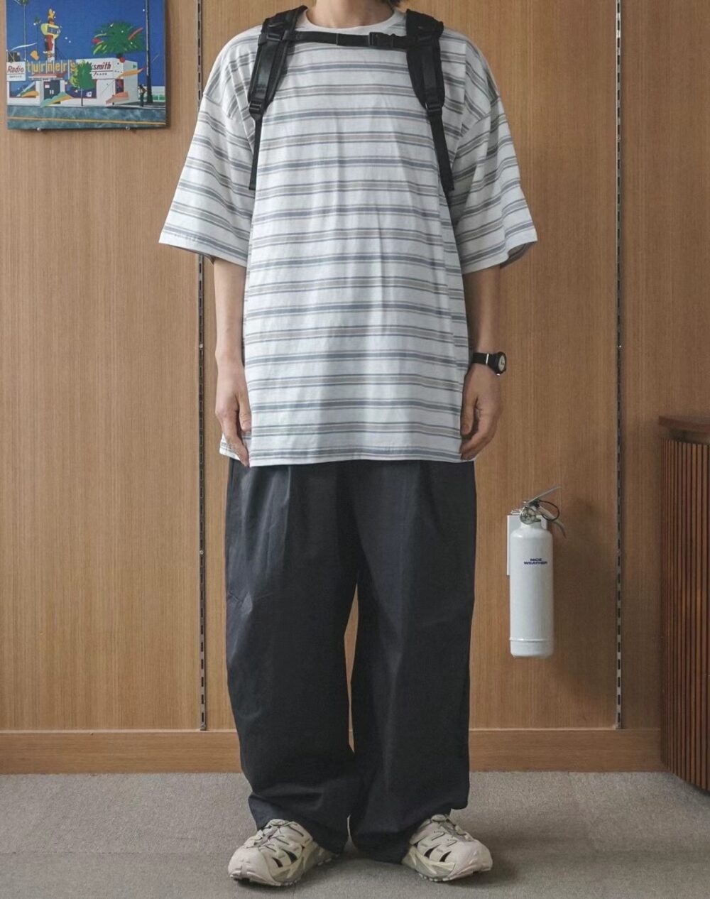日系條紋短Tee