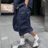 日系車線工裝7分褲